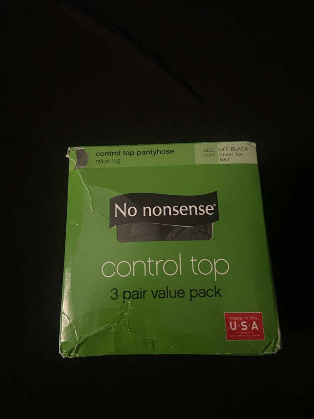 Control Top Pantyhose - Black Sheer Leg